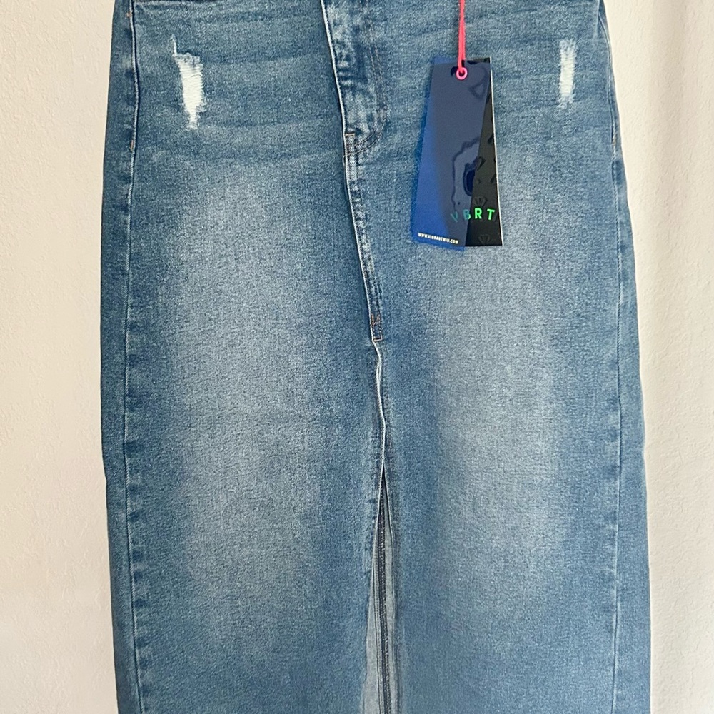 Women's Denim Cross Waist Skirt